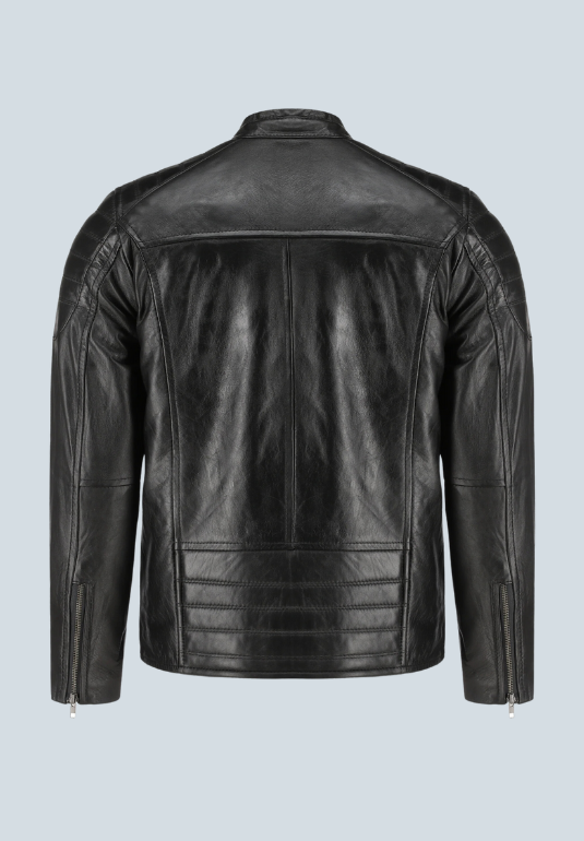 Michael Black Biker Leather Jacket